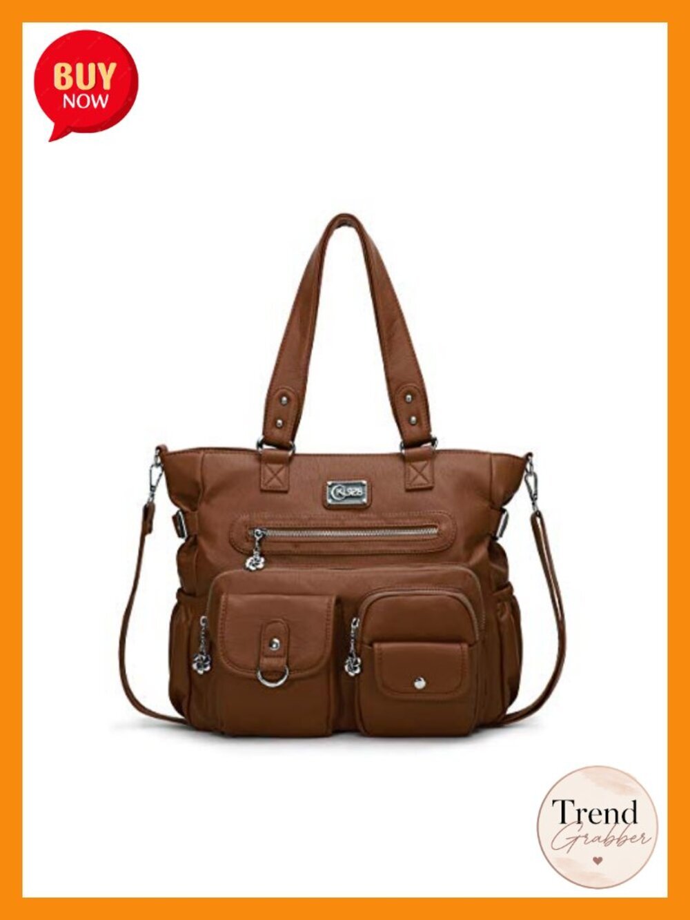 Large Vegan Leather Hobo Tote Bag with Detachable Strap